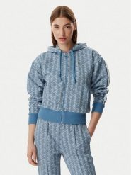 Lacoste Bluza SF7606 Niebieski Regular Fit. Niebieskie bluzy bez kaptura damskie Lacoste, z syntetyku. Za 780.99 zł.