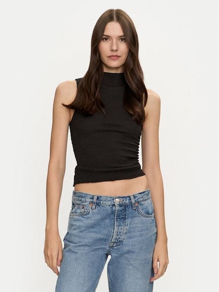 Brave Soul Bluzka LV-272CHASEBLK Czarny Slim Fit. Czarne bluzki damskie Brave Soul, xs, bez wzorów, z syntetyku, bez ramiączek. Za 59.99 zł.