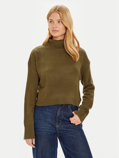 Brave Soul Golf LK-230PEBBLEA Khaki Regular Fit. Brązowe golfy damskie Brave Soul, s, bez wzorów, z syntetyku, bez ramiączek. Za 99.99 zł.