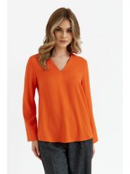 Stylove Bluzka w kolorze pomarańczowym rozmiar: M. Pomarańczowe bluzki damskie Stylove, m, bez wzorów, z wiskozy, bez kołnierzyka, bez ramiączek. Za 118.56 zł.