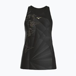 Koszulka do biegania damska Mizuno Active DryAeroFlow Graphic Tank Top. Czarne t-shirty damskie Mizuno, s, bez wzorów, z materiału, bez kołnierzyka. Za 229.99 zł.