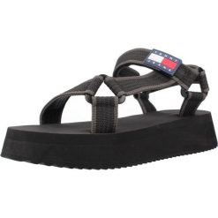 Sandały TOMMY JEANS EN0EN02747 Czarny. Czarne sandały damskie Tommy Hilfiger, bez wzorów, z jeansu, bez obcasa. Za 253.99 zł.
