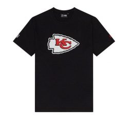 T-Shirt NFL Kansas City Chiefs New Era Logo Noir. Białe t-shirty męskie New Era, xl, bez wzorów, z bawełny, bez kołnierzyka. Za 174.00 zł.