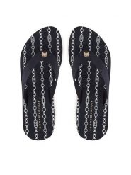 Tommy Hilfiger Japonki Im Th Chainprint Midwedge Sandal FW0FW08527 Granatowy. Niebieskie klapki damskie Tommy Hilfiger, bez wzorów, z materiału, bez obcasa. Za 149.99 zł.