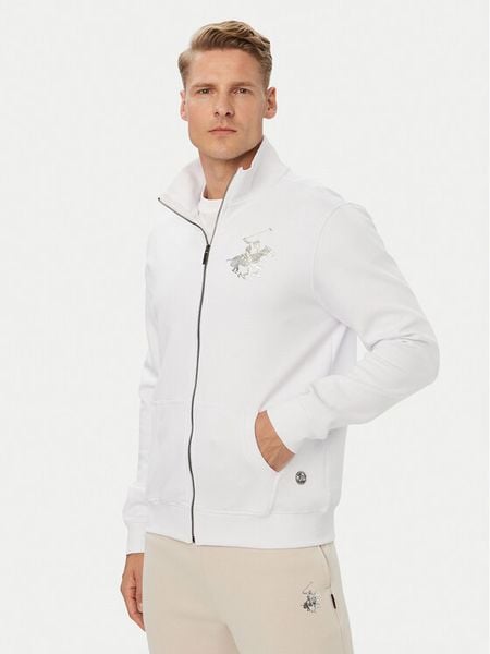 Beverly Hills Polo Club Bluza M6608T-HR Biały Regular Fit. Białe bluzy bez kaptura męskie Beverly Hills Polo Club, m, z bawełny. Za 309.99 zł.