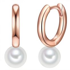 Valero Pearls Srebrne kolczyki kreole srebro wysokiej próby Perła hodowlana słodkowodna różowe złoto Kolczyki koła 1 ct Damski. Czerwone kolczyki damskie Valero Pearls, z perłą, pozłacane. Za 378.99 zł.