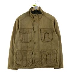 Second life - Parka męska Barbour New Utility Wax - Stan dobry. Brązowe parki męskie Barbour, l, bez wzorów, z tkaniny. Za 383.36 zł.