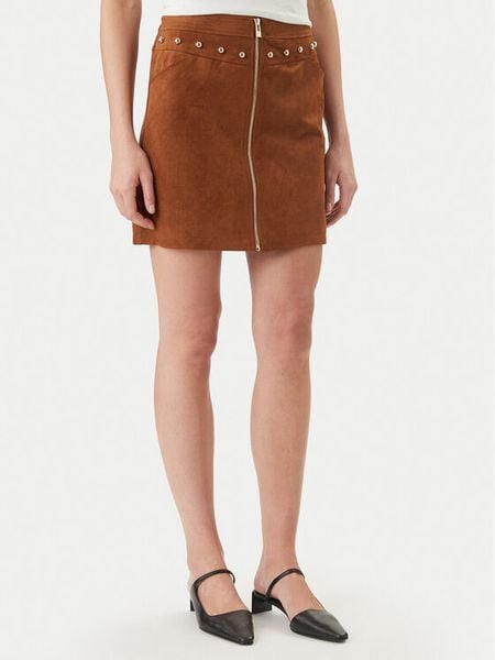 Morgan Spódnica z imitacji skóry 261-JCLAM Brązowy Regular Fit. Brązowe spódniczki damskie Morgan, bez wzorów, ze skóry. Za 279.99 zł.