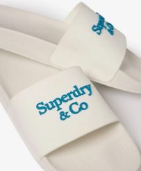 Superdry Klapki Company Logo High Build – Brilliant White/Mid Blue. Białe klapki damskie Superdry., z gumy. Za 151.45 zł.