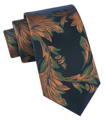 Klasyczny Krawat Męski - Chattier - Duże Kwiaty, Pomarańcz, Zieleń. Zielone krawaty i muchy męskie Chattier, bez wzorów, z tkaniny, eleganckie. Za 49.00 zł.
