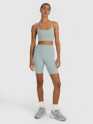 4F Legginsy kolarki treningowe damskie - zielone M. Zielone legginsy damskie 4f, m, bez wzorów, z dzianiny. Za 99.99 zł.
