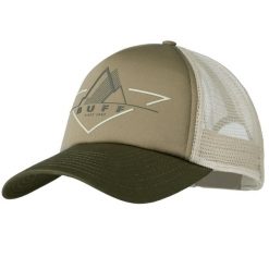 Czapka z daszkiem dla dorosłych Trucker Cap. Zielone czapki męskie Buff, bez wzorów, z poliesteru, sportowe. Za 92.99 zł.