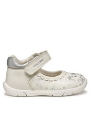 Geox Baleriny B Zapito B556DB 054AJ C0007 Biały. Białe baleriny dziewczęce Geox, bez wzorów, ze skóry. Za 139.99 zł.