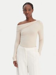 Guess Bluzka W6RP15 KD012 Beżowy Slim Fit. Brązowe bluzki damskie Guess, xs, z aplikacjami, z wiskozy, bez kołnierzyka, bez ramiączek. Za 269.99 zł.