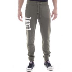 Bluza z bawełna z sznurek regulacyjny na co dzień. Zielone bluzy sportowe męskie LEONE 1947 APPAREL, bez wzorów, z bawełny, sportowe, bez kołnierzyka, bez ramiączek. Za 141.46 zł.