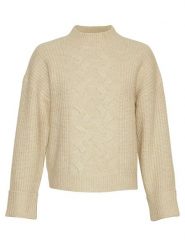 MOSS COPENHAGEN Sweter "Chastine Peggy" w kolorze beżowym rozmiar: L/XL. Brązowe golfy damskie MOSS COPENHAGEN, l, bez wzorów, z wełny, bez ramiączek. Za 127.95 zł.