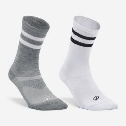 Skarpetki fitness Domyos wysokie 2 pary. Skarpetki damskie DOMYOS, bez wzorów, z dzianiny. Za 39.99 zł.