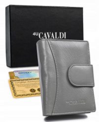 Portfel damski 4U Cavaldi RD-09-GCL szary. Szare portfele damskie 4U Cavaldi, bez wzorów, ze skóry. Za 69.99 zł.