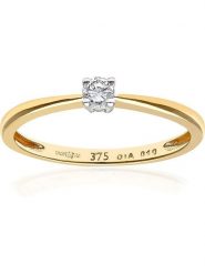 Revoni Złoty pierścionek z diamentem rozmiar: 53. Żółte pierścionki damskie Revoni, z diamentem, złote. Za 1,840.99 zł.