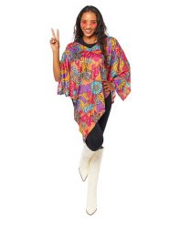 Amscan Kostium "60er Hippie Poncho Onesie" ze wzorem rozmiar: onesize. Stroje jednoczęściowe damskie AMSCAN, bez wzorów. Za 79.03 zł.