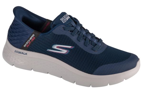 Buty sportowe Sneakersy męskie, Slip-Ins: Go Walk Flex - Hands Up. Niebieskie buty sportowe na co dzień męskie Skechers, z materiału, bez zapięcia, trekkingowe. Za 339.99 zł.