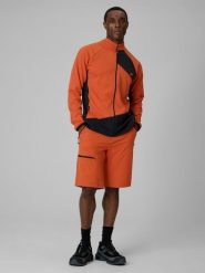 4F Spodenki trekkingowe szybkoschnące męskie - pomarańczowe M. Brązowe szorty męskie 4f, z materiału, bez kołnierzyka. Za 199.99 zł.