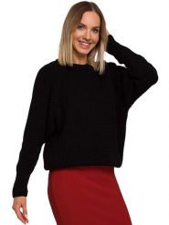 Made of emotion Sweter w kolorze czarnym rozmiar: L/XL. Czarne swetry klasyczne damskie Made Of Emotion, l, ze splotem, bez kołnierzyka. Za 158.47 zł.