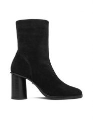 Gino Rossi Botki EO-ZOYA-121046S Czarny. Czarne botki damskie Gino Rossi, ze skóry, bez obcasa, na słupku, bez zapięcia. Za 399.99 zł.