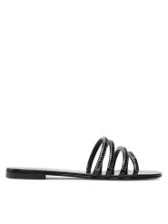GIUSEPPE ZANOTTI Klapki E200003 Czarny. Czarne klapki damskie GIUSEPPE ZANOTTI, bez wzorów, z tworzywa sztucznego, bez obcasa. Za 3,949.00 zł.
