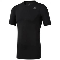 Koszulka treningowa męska Reebok Wor Logo Compression. Czarne bielizna termoaktywna męska Reebok, m, bez wzorów. Za 156.00 zł.