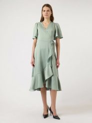 YAS Sukienka w kolorze miętowym rozmiar: 40. Zielone sukienki damskie YAS, bez wzorów, bez kołnierzyka, bez ramiączek, midi. Za 131.12 zł.