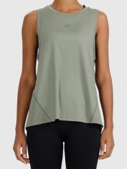 4F Top sportowy w kolorze khaki rozmiar: XL. Brązowe topy sportowe damskie 4f, xl, bez wzorów, z materiału, bez ramiączek. Za 49.99 zł.