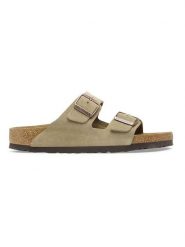 Birkenstock Skórzane klapki "Arizona" w kolorze szarobrązowym rozmiar: 40. Brązowe klapki damskie Birkenstock, bez wzorów, ze skóry, bez obcasa. Za 436.14 zł.