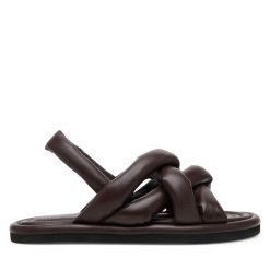 Klapki Bronx. Brązowe klapki damskie Bronx, bez wzorów, bez obcasa. Za 359.99 zł.
