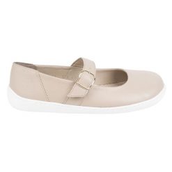 Baleriny barefoot damskie Olivier 1770POL skórzane buty z klamerką beżowe beżowy. Brązowe baleriny damskie bez wzorów, ze skóry, bez obcasa, na płaskiej podeszwie. Za 453.66 zł.