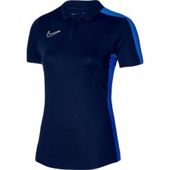 Koszulka sportowa damska Nike Dri-Fit Academy 23 Polo. Niebieskie bluzki sportowe damskie Nike, m, bez wzorów, bez ramiączek. Za 206.01 zł.