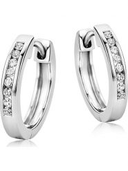 Revoni Złote kolczyki-kreole z diamentami rozmiar: onesize. Szare kolczyki damskie Revoni, z diamentem, złote. Za 1,796.99 zł.