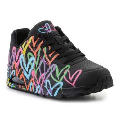 Buty Skechers Highlight Love W 177981-BKMT czarne. Czarne buty sportowe na co dzień damskie bez wzorów, z materiału. Za 667.75 zł.