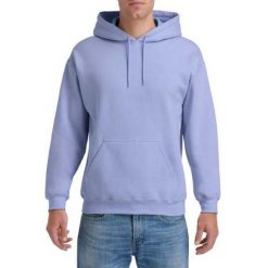 Bluza Z Kapturem Dla Dorosłych Unisex Heavy Blend. Fioletowe bluzy sportowe damskie Gildan, l, bez wzorów, z bawełny, bez ramiączek, długie, z kapturem. Za 82.99 zł.