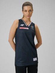 4F Koszulka meczowa replika wyjazdowa z sezonu 2025/26 damska 4F x Zagłębie Sosnowiec - czarna S. Czarne bluzki sportowe damskie 4f, m, z dzianiny, bez kołnierzyka, bez ramiączek. W wyprzedaży za 119.99 zł.