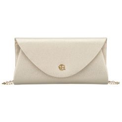 Złota kopertówka damska wykonana ze skóry ekologicznej zapinana klipsem magnetycznym Rovicky R-XS029-1. Żółte torebki wieczorowe ROVICKY, bez wzorów, ze skóry ekologicznej, bez kołnierzyka, bez ramiączek. Za 45.00 zł.