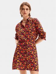 Desigual Sukienka koszulowa Yesh 24SWVW29 Pomarańczowy Regular Fit. Brązowe sukienki damskie Desigual, s, bez wzorów, z wiskozy, bez kołnierzyka, bez ramiączek, koszulowe. Za 329.99 zł.