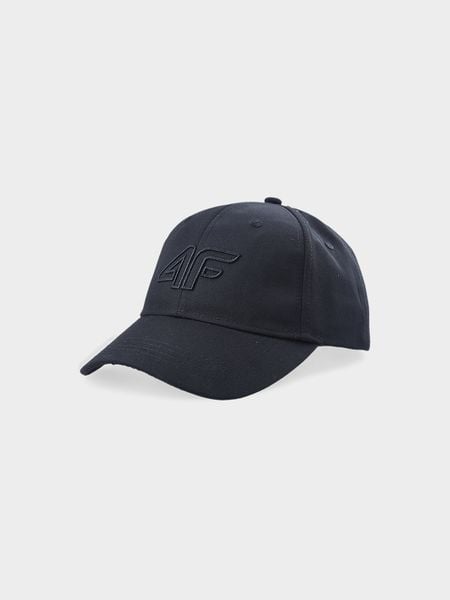 4F Czapka z daszkiem strapback uniseks - czarna L/XL. Czarne czapki z daszkiem damskie 4f, bez wzorów, z syntetyku. W wyprzedaży za 29.99 zł.