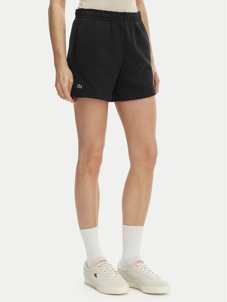 Lacoste Szorty sportowe GF5341 Czarny Regular Fit. Czarne spodenki sportowe damskie Lacoste, z bawełny. Za 319.99 zł.