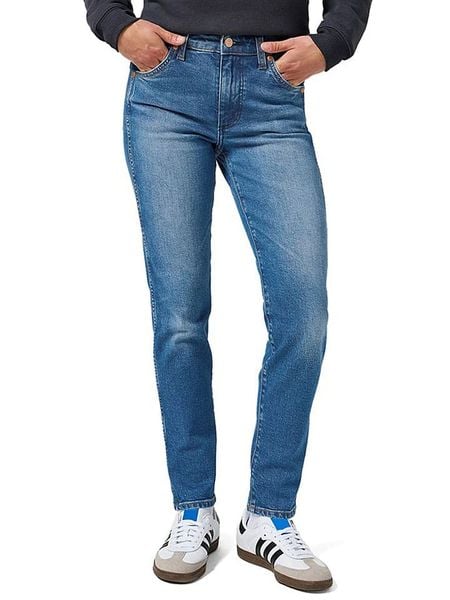 Wrangler Dżinsy "Piper" - Slim fit - w kolorze niebieskim rozmiar: W29/L32. Niebieskie jeansy damskie Wrangler. Za 230.53 zł.