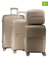 Geographical Norway 4-częściowy zestaw "Sarovel" w kolorze beżowym rozmiar: onesize. Brązowe walizki Geographical Norway, bez wzorów, z materiału. Za 448.99 zł.