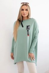 Bluza oversize z asymetrycznymi bokami ciemny miętowy. Zielone bluzy bez kaptura damskie KESI, l, z bawełny. Za 209.11 zł.