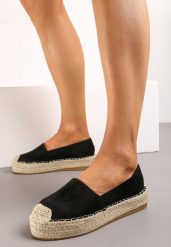 Czarne Klasyczne Wsuwane Espadryle z Plecionką Wokół Podeszwy Gemelle. Czarne espadryle damskie Born2be, bez wzorów, bez obcasa. Za 54.99 zł.