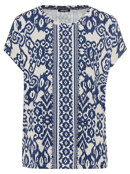 Olsen Bluzka w kolorze granatowym rozmiar: 40. Niebieskie bluzki damskie Olsen, bez wzorów, bez kołnierzyka, bez ramiączek. Za 88.64 zł.