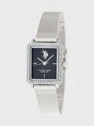 U.S. Polo Assn. Zegarek kwarcowy w kolorze srebrno-czarnym rozmiar: onesize. Szare, analogowe zegarki damskie U.S. Polo Assn., metalowe. Za 173.99 zł.